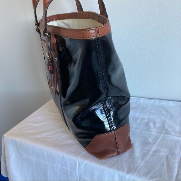 KATE SPADE Black Brown Leather Trim Laptop Work Tote Wellesley Knott - Picture 6 of 10